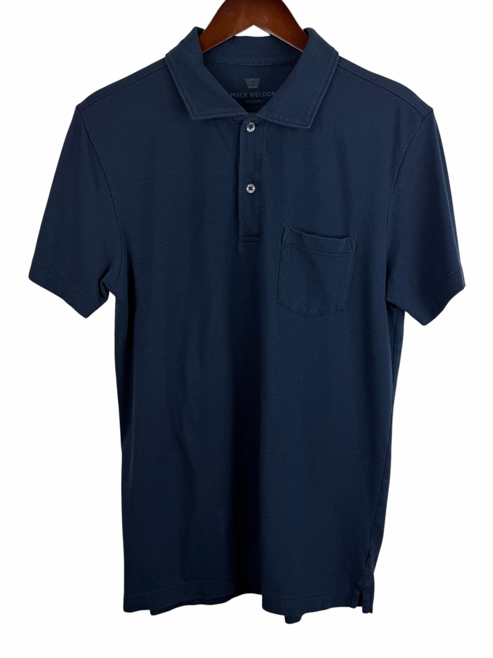 Mack Weldon | Navy Blue Mesh Polo Shirt